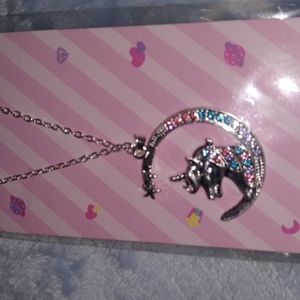 UNICORN Silver Necklace and Earrings Set Kids Fashion Jewelry Set NEW in package